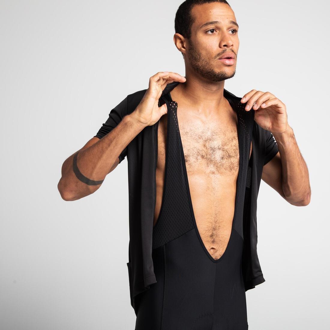 Men Road Cycling Bib Shorts Rc500, Black, No Color, medium