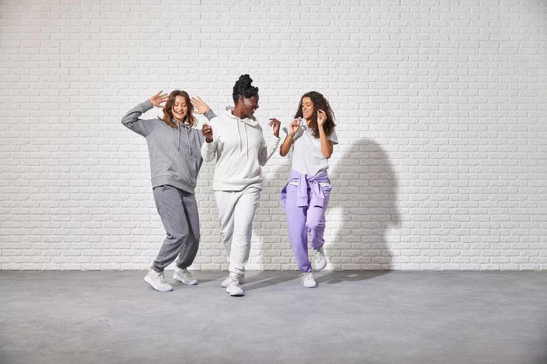 Women Fitness Hoodie - 500 Essentials, White, No Color, medium