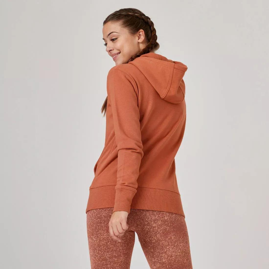 Women Fitness Hoodie - 500 Essentials, White, , large image number 5