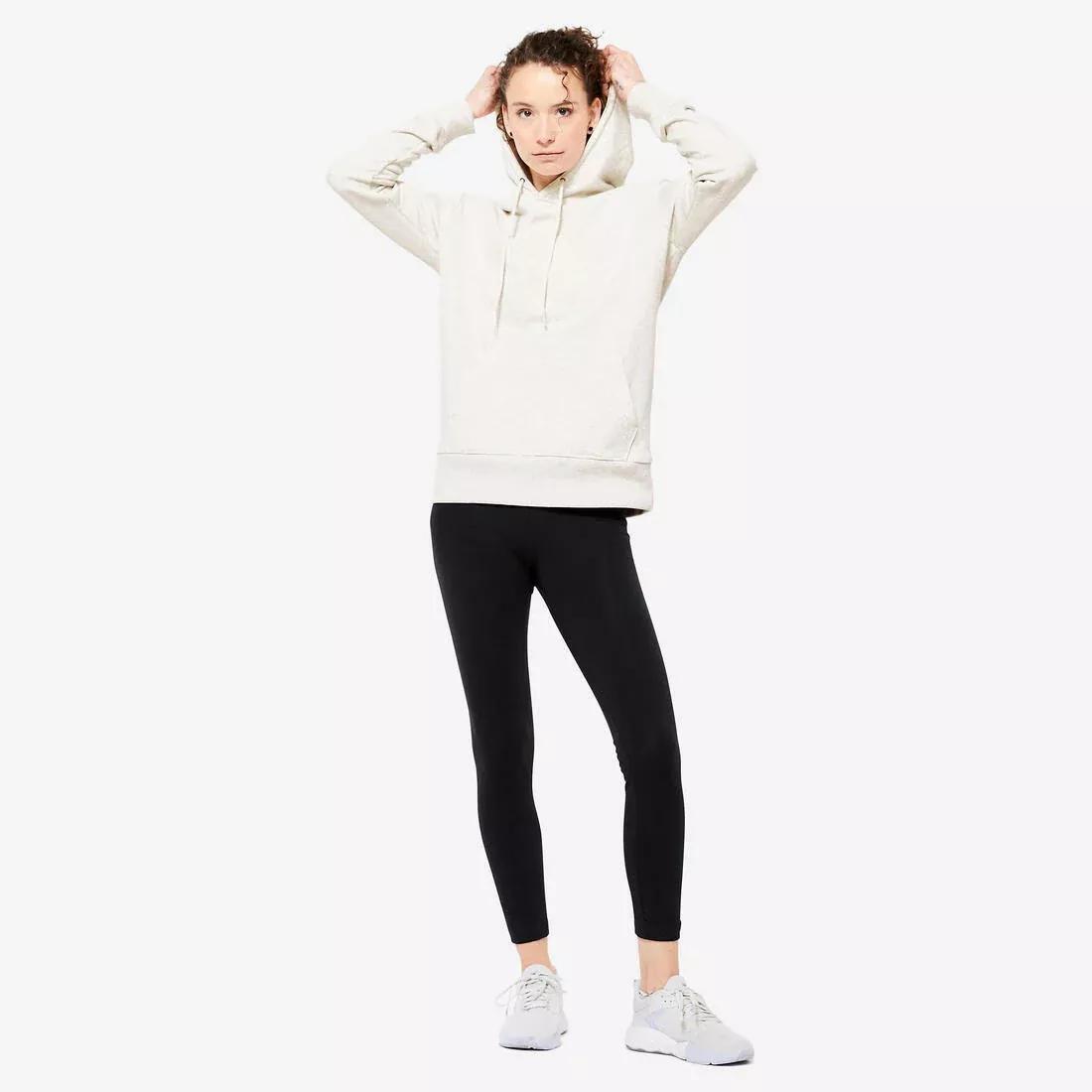 Women Fitness Hoodie - 500 Essentials, White, No Color, large image number 9