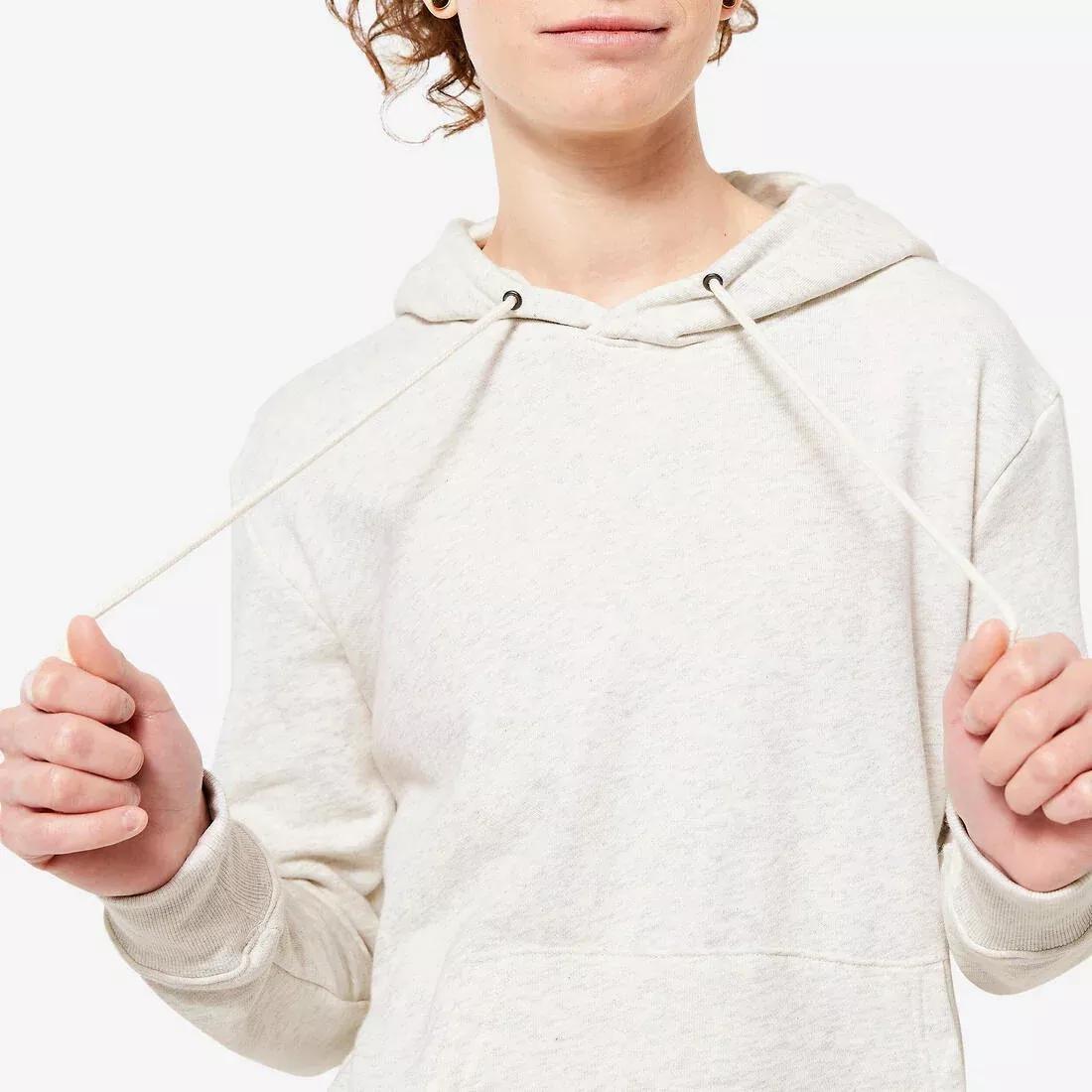 Women Fitness Hoodie - 500 Essentials, White, No Color, large image number 10