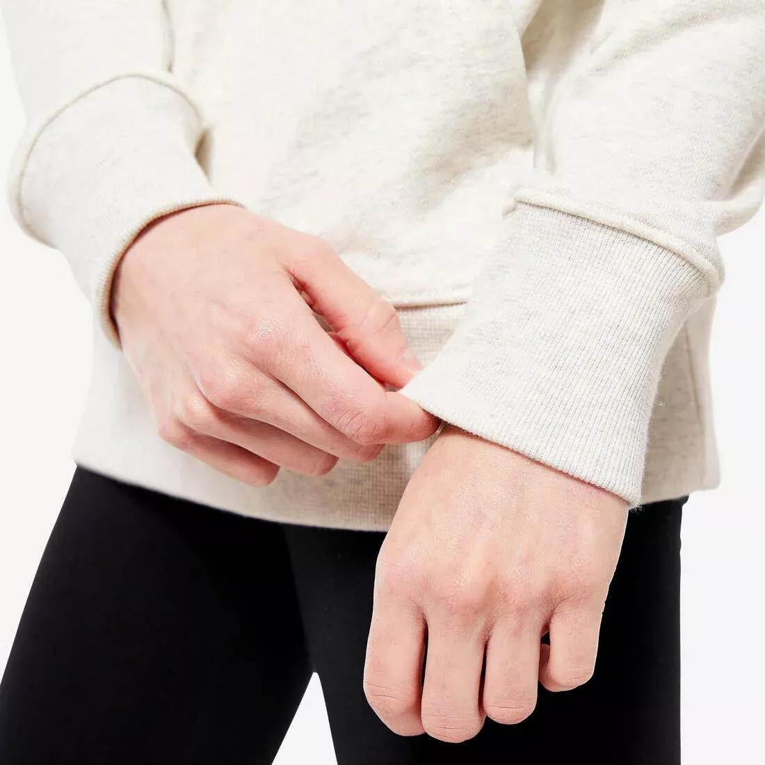 Women Fitness Hoodie - 500 Essentials, White, , large image number 12