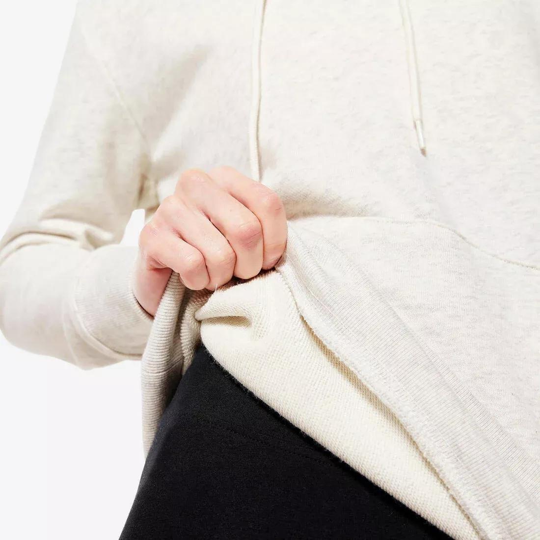 Women Fitness Hoodie - 500 Essentials, White, No Color, large image number 14