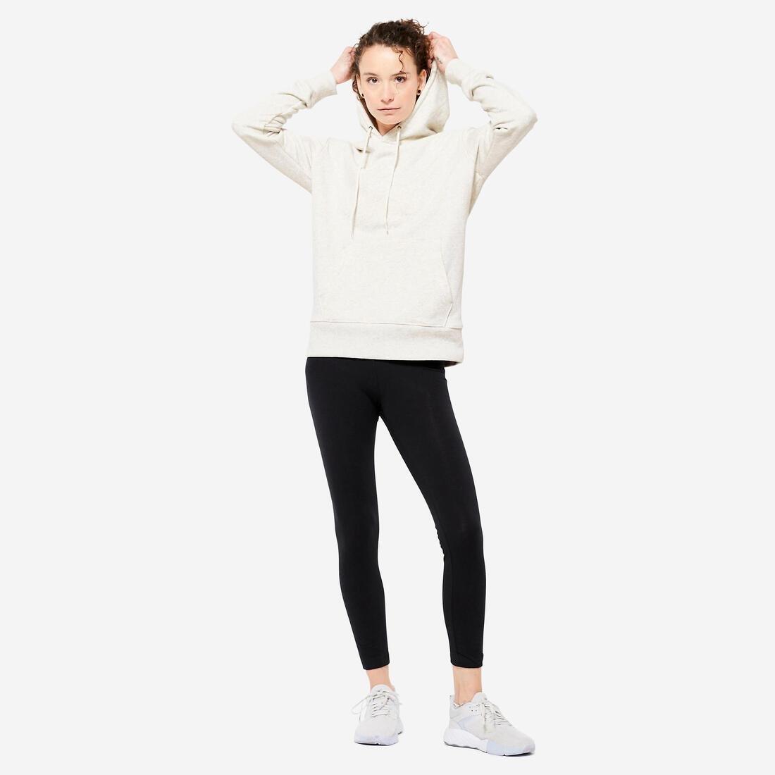 Women Fitness Hoodie - 500 Essentials, Brown, , large image number 9