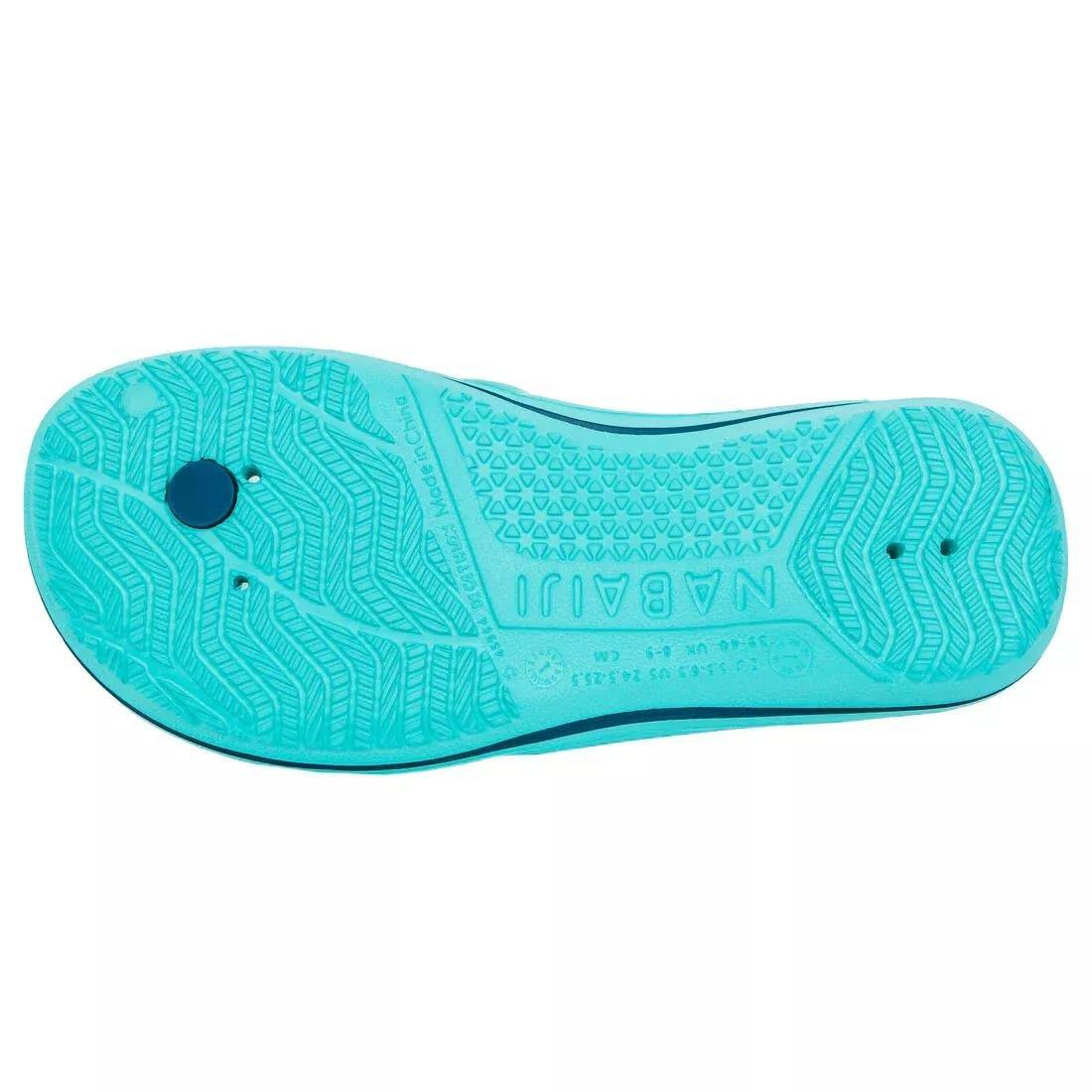 LAGOON GREEN Women's Poolside Flip-Flops Tonga 500, No Color, large image number 2