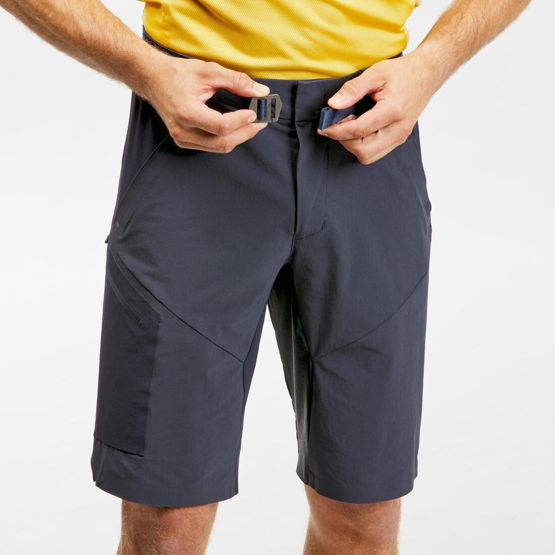 QUECHUA - Mens Long Walking Shorts, Dark Blue