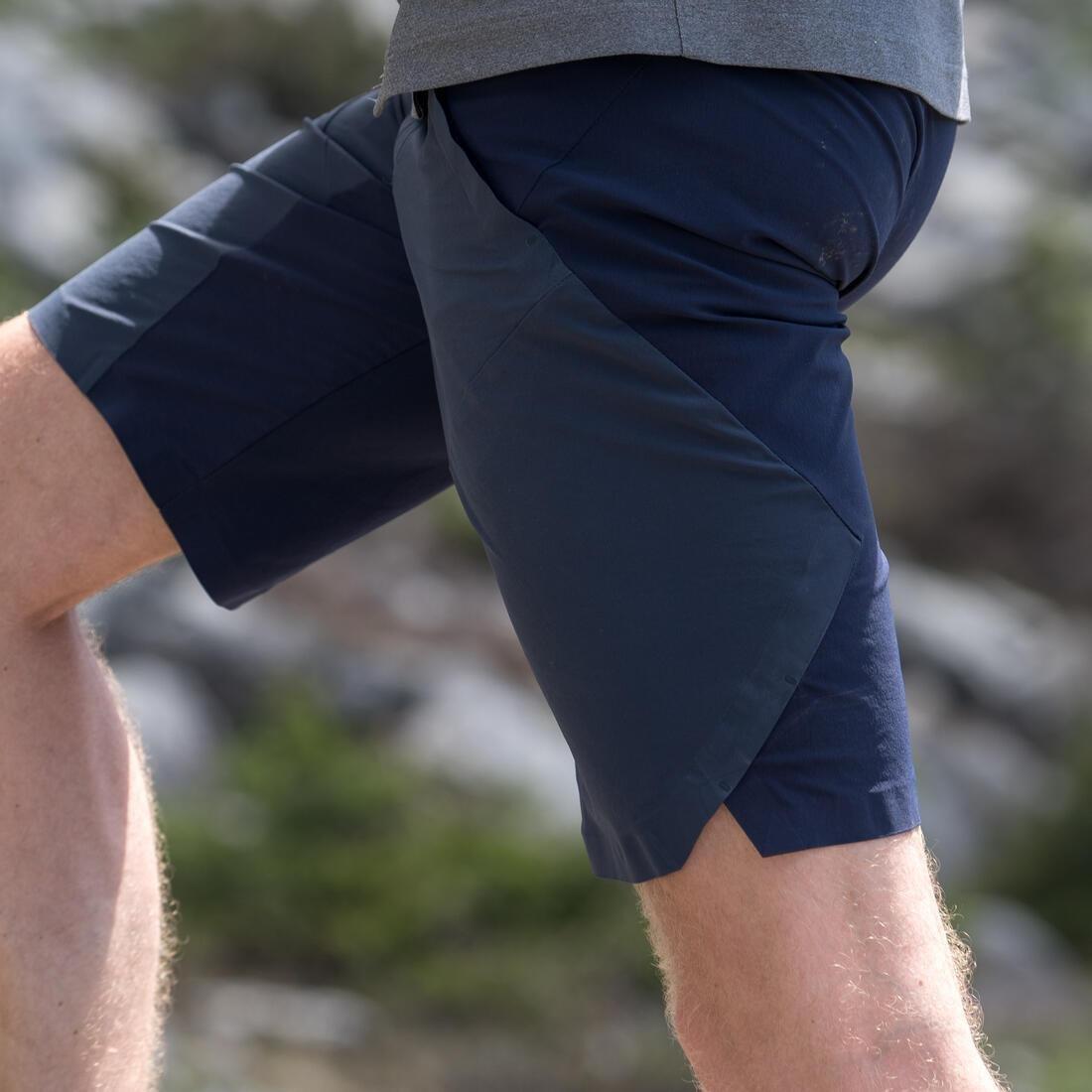 Mens Long Walking Shorts, Dark Blue, No Color, large image number 14