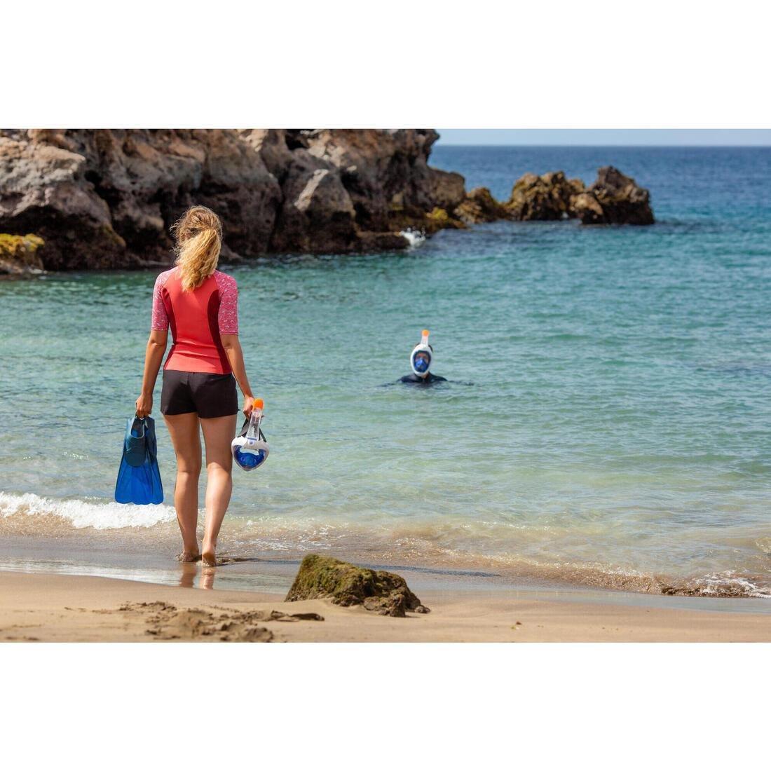 Snorkelling Kit Easybreath 500 Mask Fins, Blue, No Color, medium