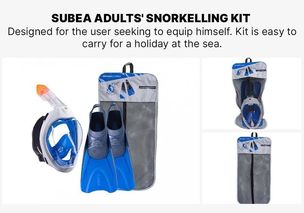 Snorkelling Kit Easybreath 500 Mask Fins, Blue, , large image number 18
