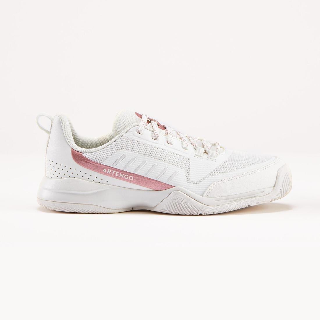 Kids Tennis Shoes With Laces Ts500 Fast, Beige, , large image number 0