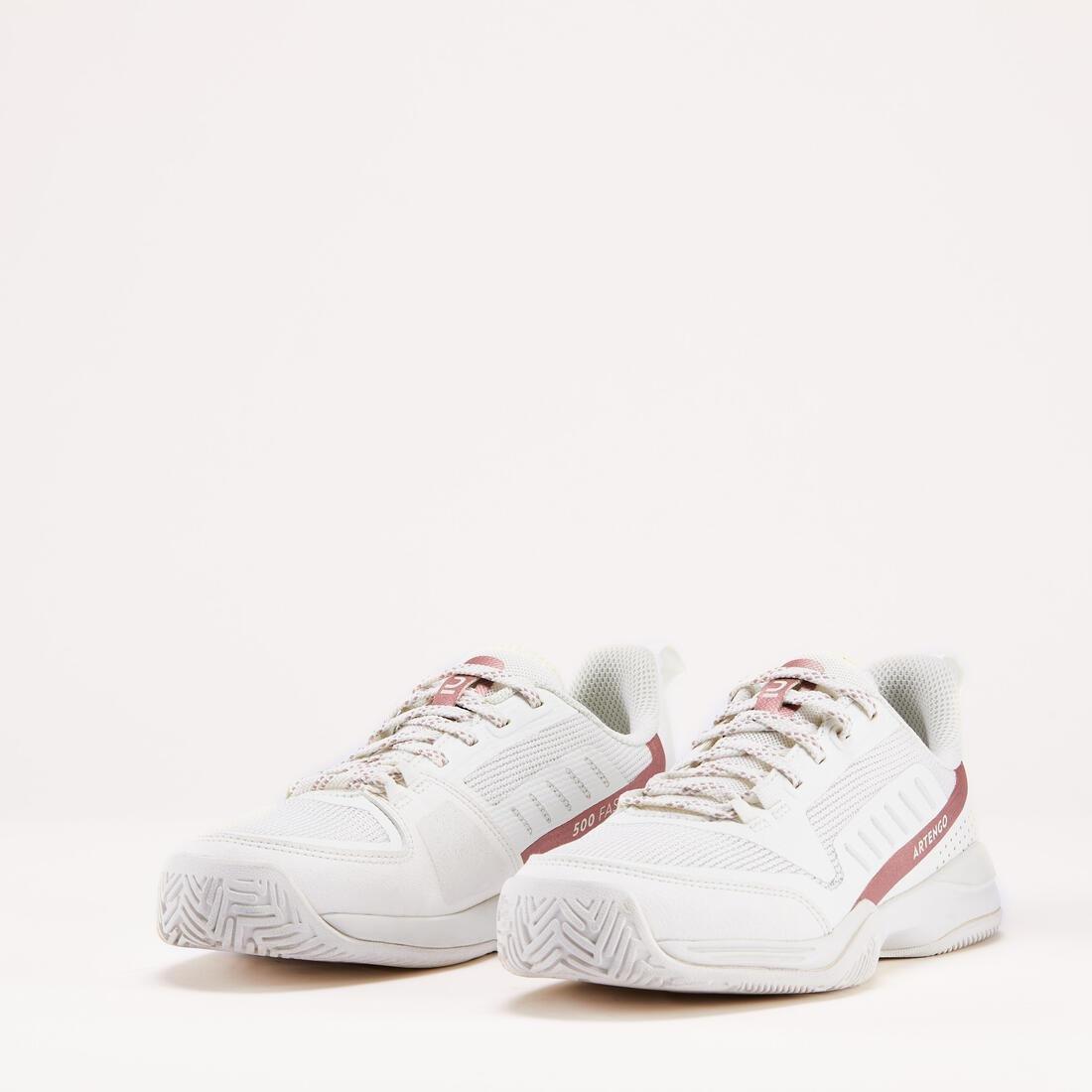 Kids Tennis Shoes With Laces Ts500 Fast, Beige, , large image number 1