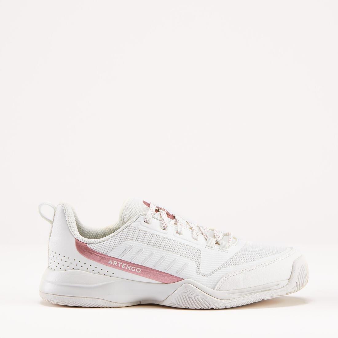 Kids Tennis Shoes With Laces Ts500 Fast, Beige, , large image number 2