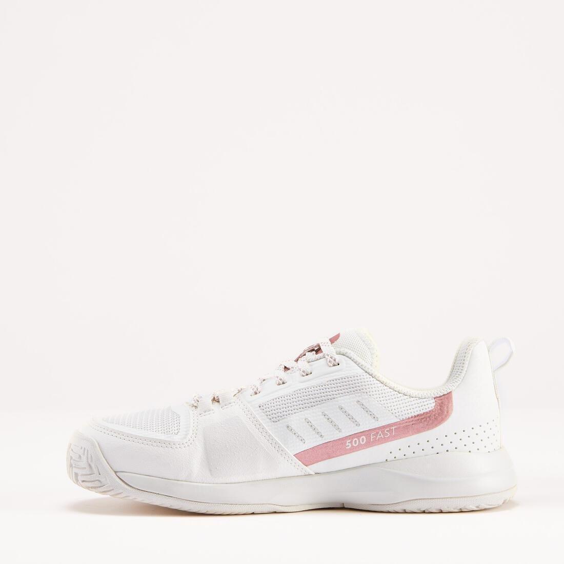 Kids Tennis Shoes With Laces Ts500 Fast, Beige, , large image number 3