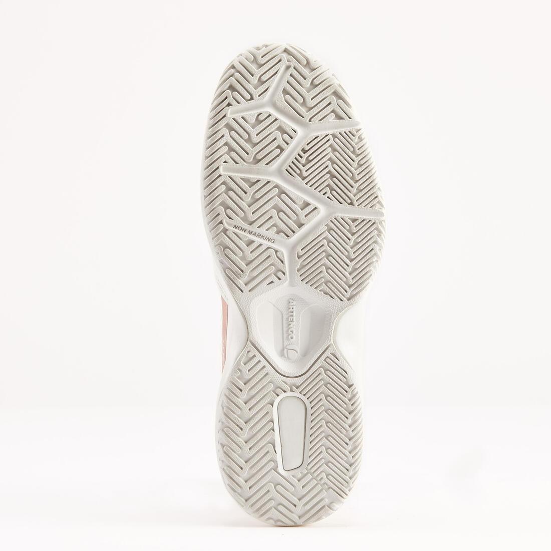 Kids Tennis Shoes With Laces Ts500 Fast, Beige, , large image number 4