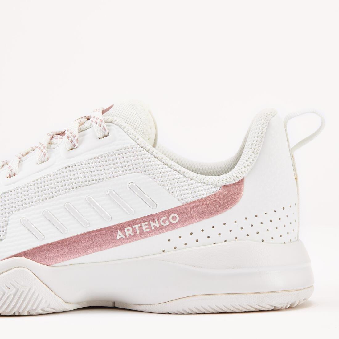 Kids Tennis Shoes With Laces Ts500 Fast, Beige, , large image number 6