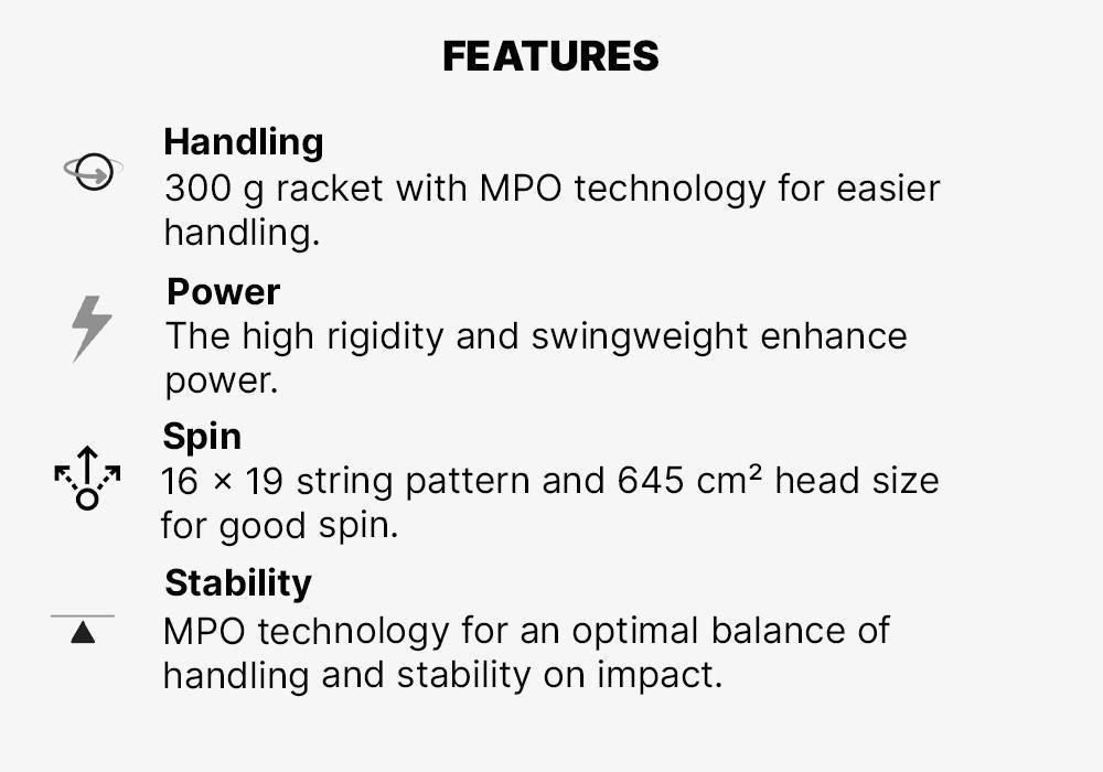 Tennis Racket Power Pro Tr990 300G, Black, No Color, medium