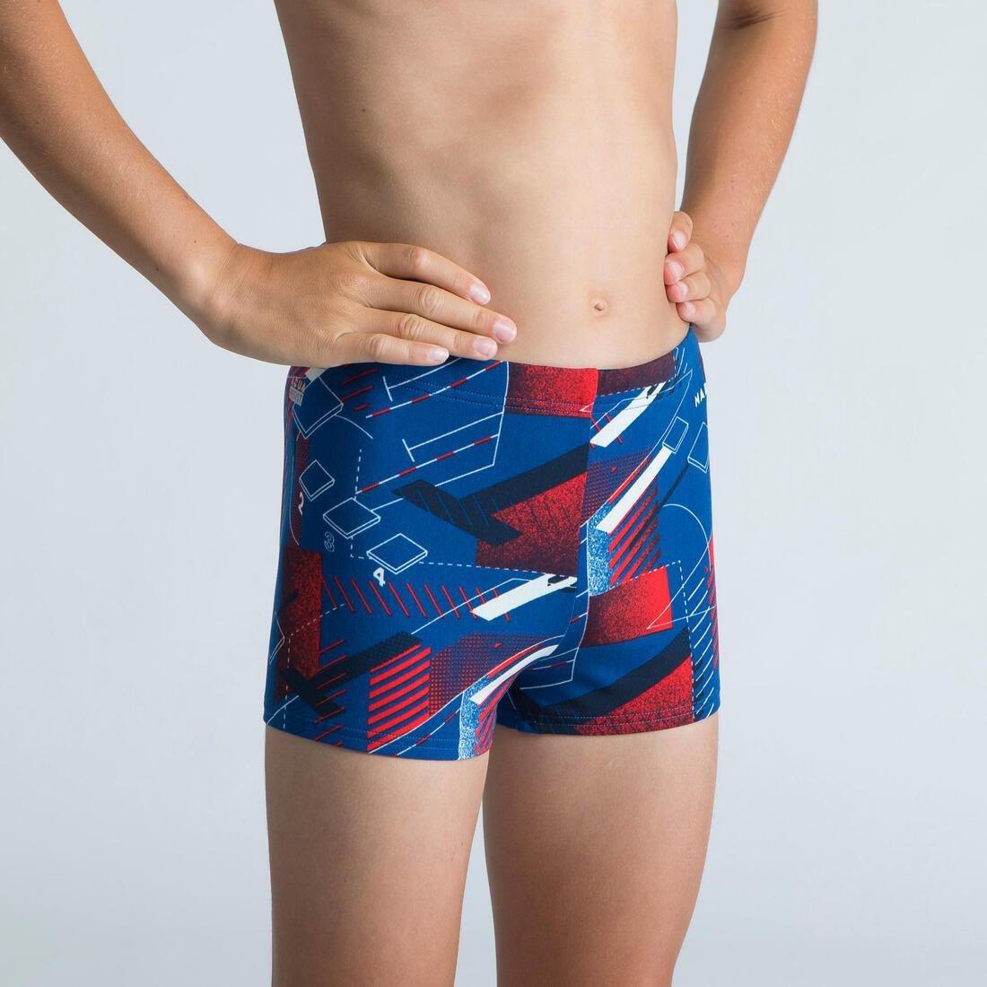 Kids Boys Fitib Swimming Boxer Shorts, Blue, No Color, large image number 4