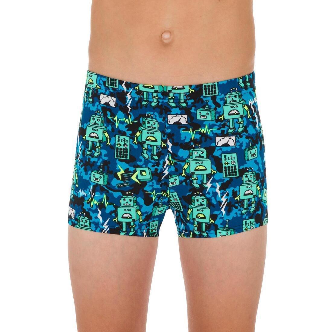 Kids Boys Fitib Swimming Boxer Shorts, Blue, No Color, large image number 5