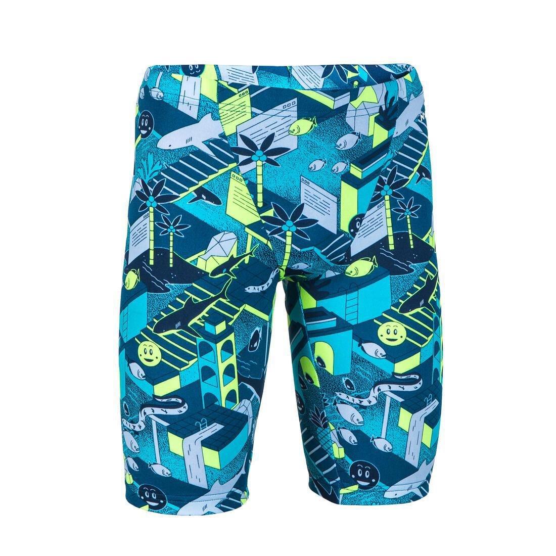 Kids Boys Fitib 500 Swimming Jammer, Blue, No Color, medium