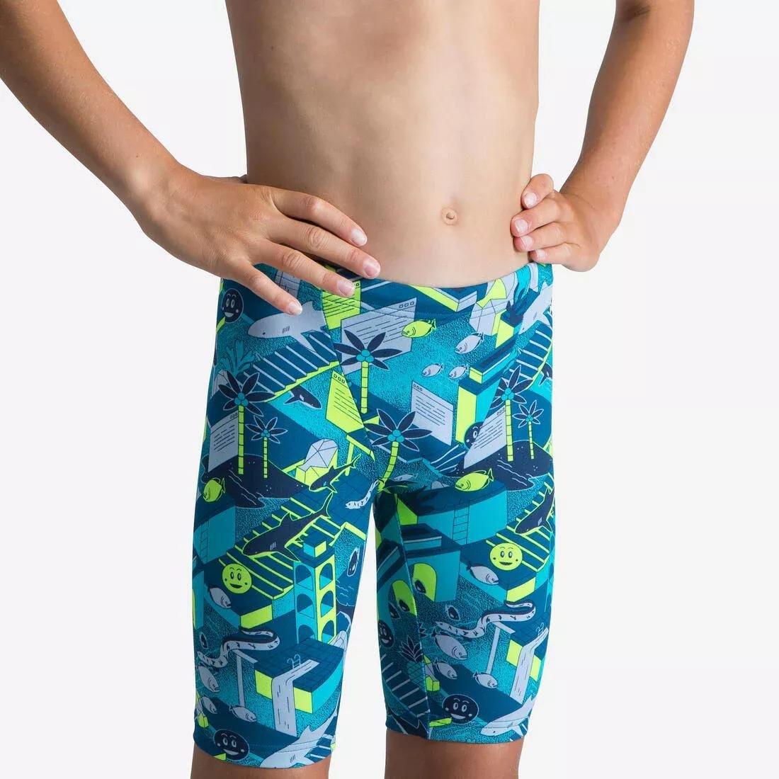 Kids Boys Fitib 500 Swimming Jammer, Blue, , large image number 1