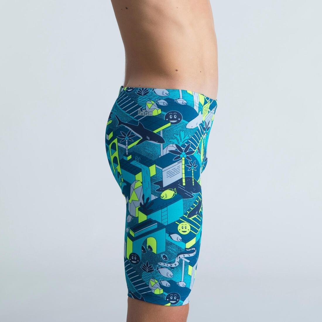 Kids Boys Fitib 500 Swimming Jammer, Blue, , large image number 5