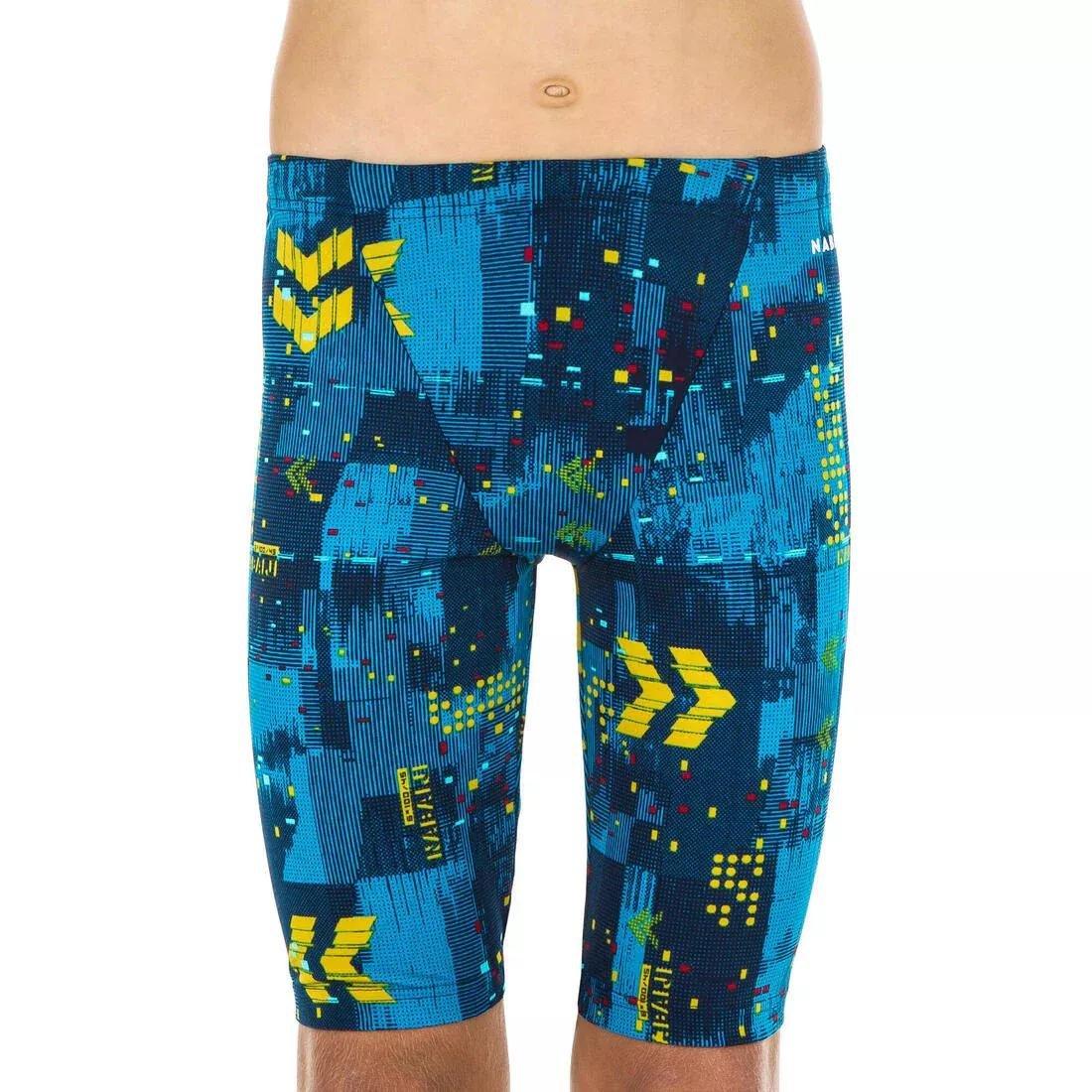 Kids Boys Fitib 500 Swimming Jammer, Blue, No Color, large image number 7