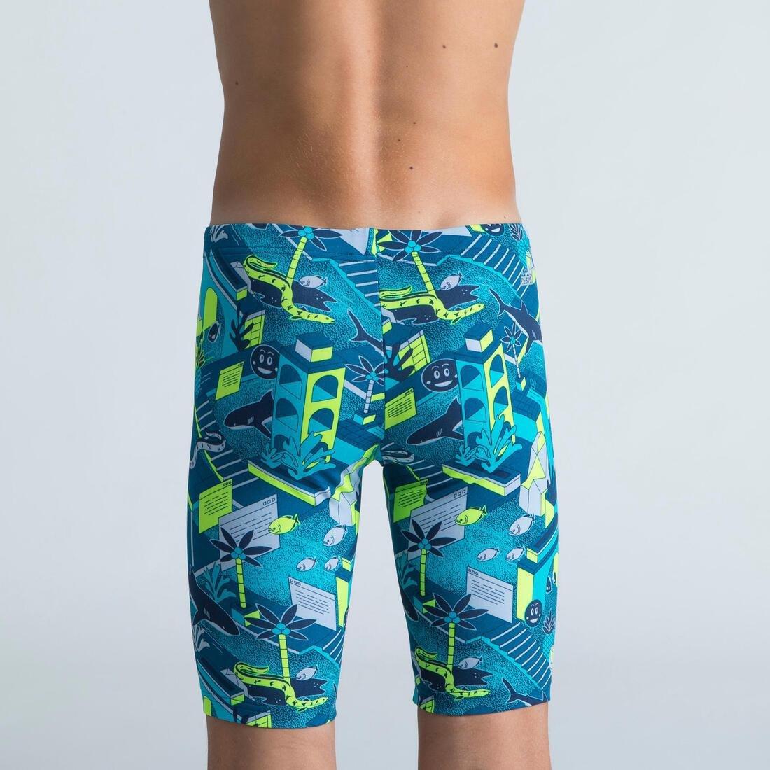 Kids Boys Fitib 500 Swimming Jammer, Blue, No Color, large image number 8