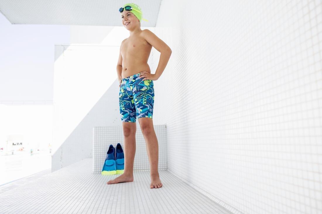 Kids Boys Fitib 500 Swimming Jammer, Blue, No Color, large image number 14