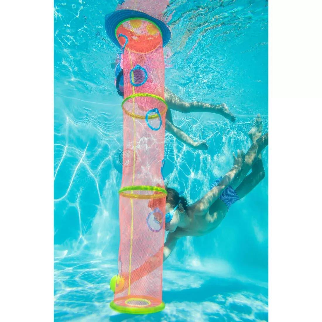 Underwater Pool Game Bag + Net + 3 Balls Tiball, Orange, No Color, large image number 5