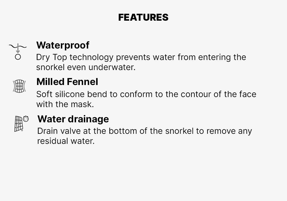 Dry Diving Snorkel With Drytop Valve System - 100 Dry Top, Blue, No Color, large image number 15