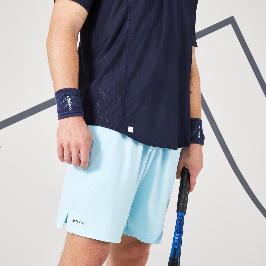 Men Tennis Short-Sleeved Polo Shirt, Blue, , large image number 5