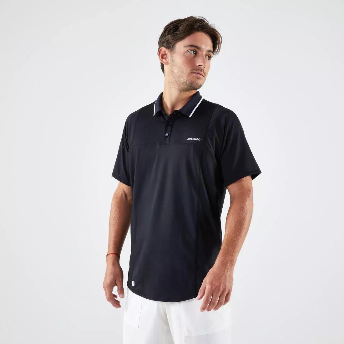 Men Tennis Short-Sleeved Polo Shirt, Blue, , large image number 6