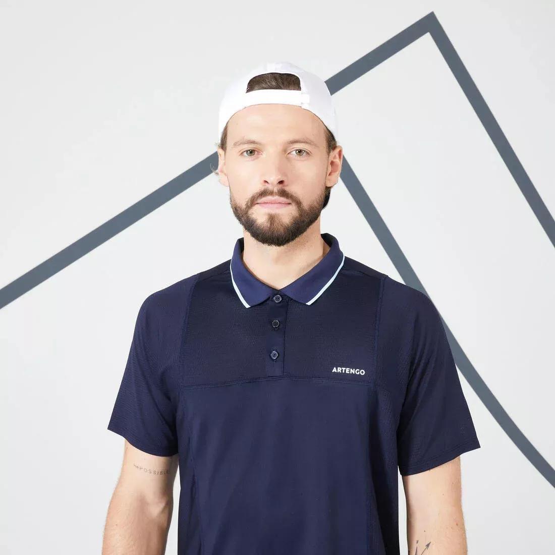 Men Tennis Short-Sleeved Polo Shirt, Blue, , large image number 9