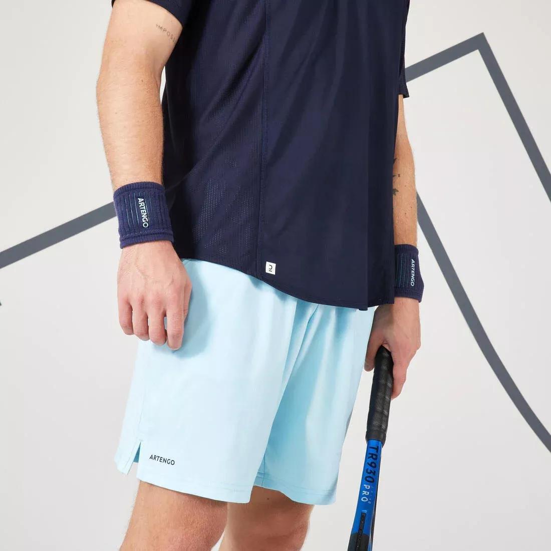 Men Tennis Short-Sleeved Polo Shirt, Blue, , large image number 12