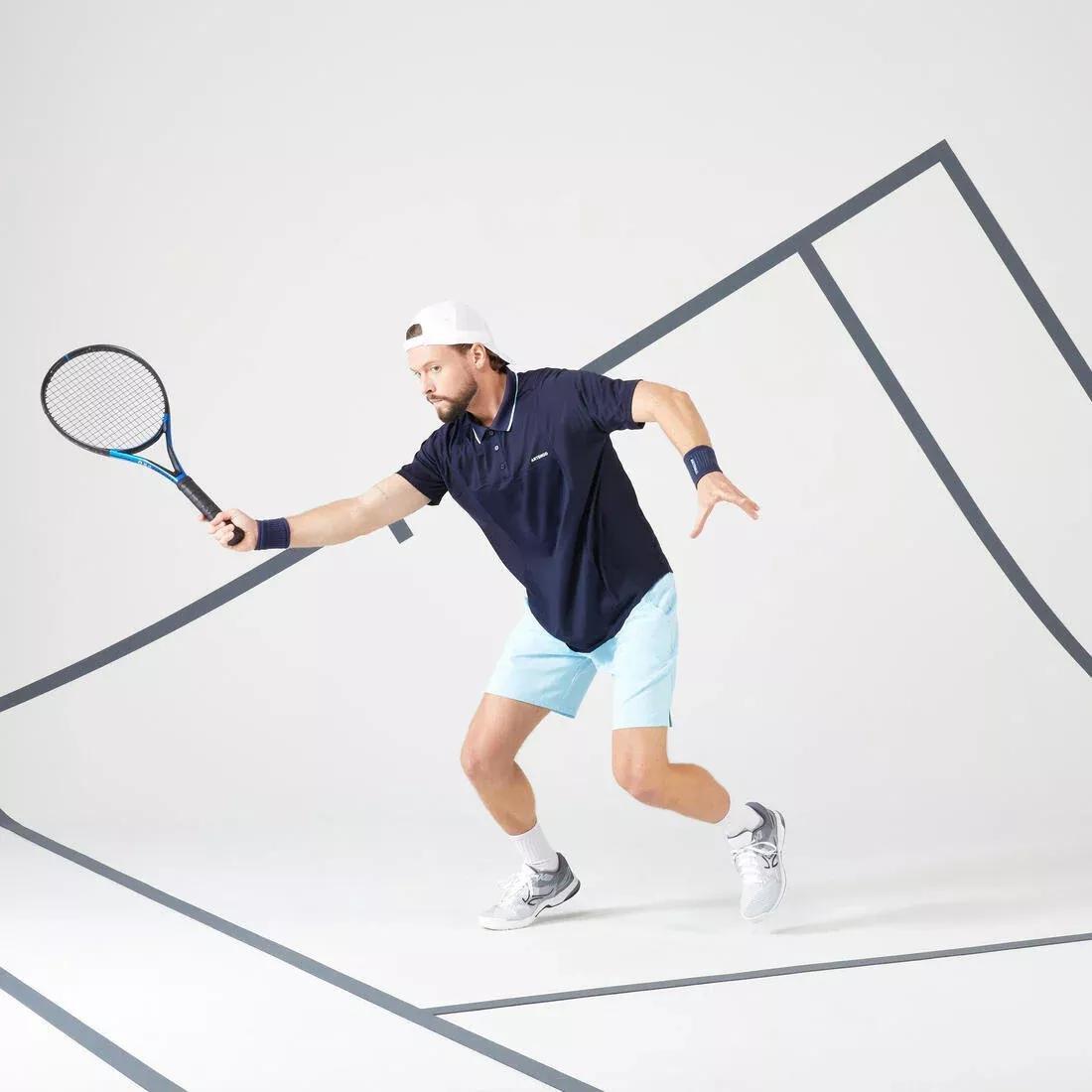Men Tennis Short-Sleeved Polo Shirt, Blue, , large image number 13