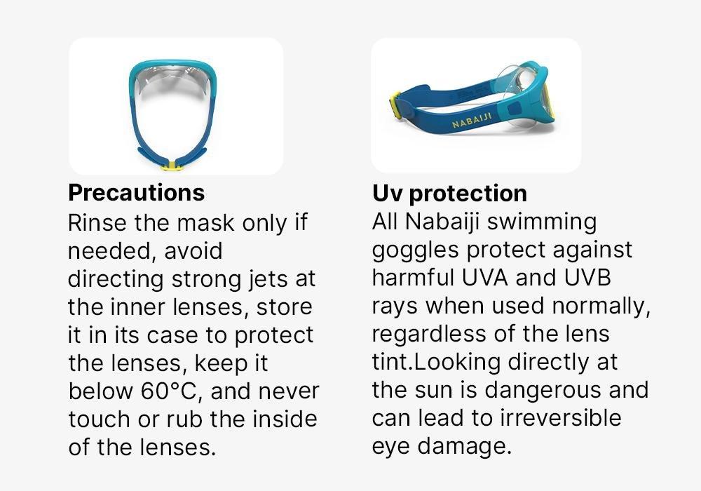 Kids Unisex Swimming Mask - Swimdow 100 / Jr, Blue, No Color, large image number 17