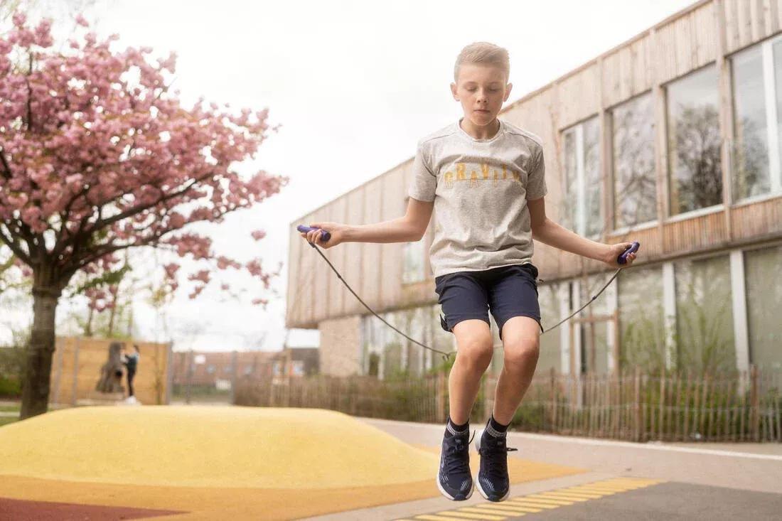 Kids Unisex Breathable Cotton T-Shirt - 500, Grey, No Color, large image number 13