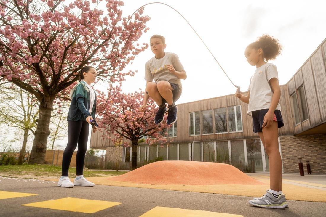 Kids Unisex Breathable Cotton T-Shirt - 500, Grey, No Color, large image number 14