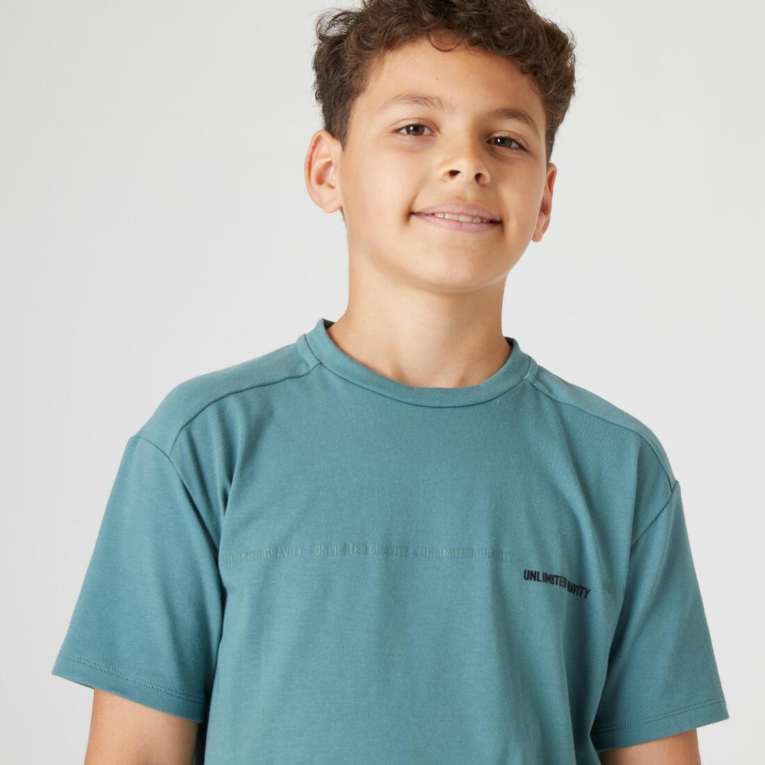 Kids Breathable Cotton T-Shirt 500, Yellow, No Color, large image number 2