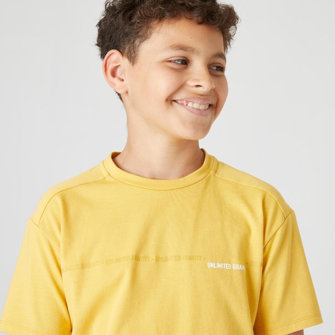 Kids Breathable Cotton T-Shirt 500, Yellow, No Color, large image number 9