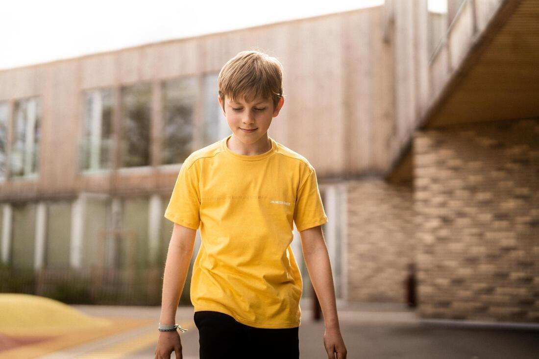 Kids Breathable Cotton T-Shirt 500, Yellow, No Color, large image number 14