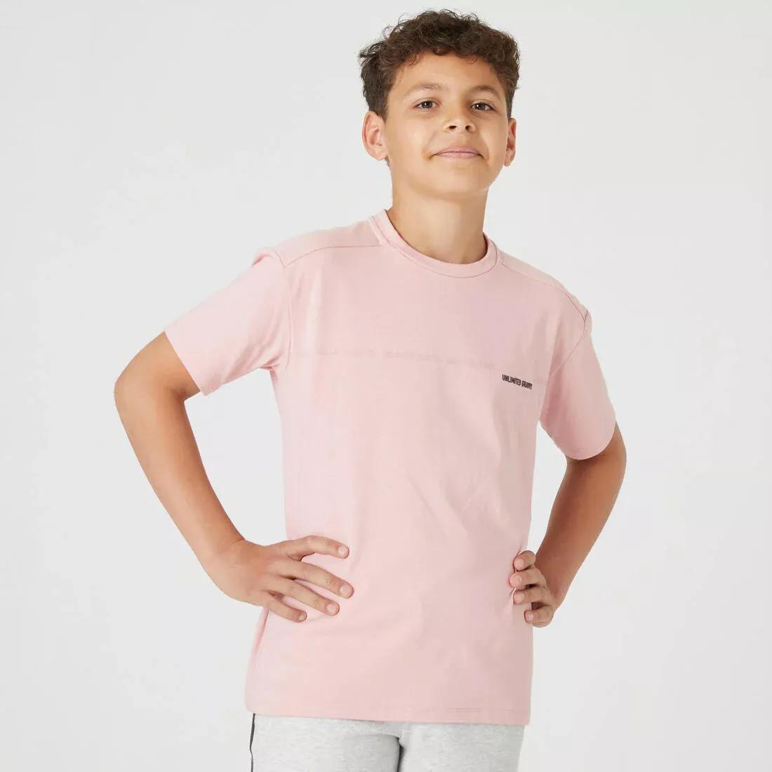 Kids Breathable Cotton T-Shirt 500, Pink, , large image number 0