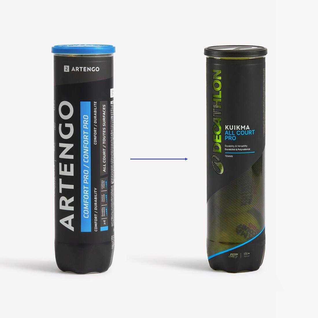 Versatile Tennis Ball Comfort - Pro 4-Pack, Yellow, No Color, large image number 3