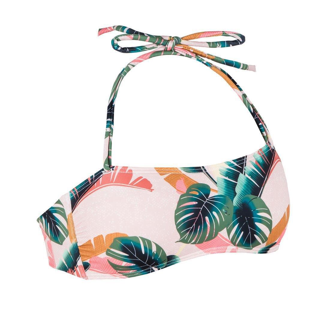 Bandeau Swimsuit Top - Laura Foly With Removable Padded Cups, Beige, , large image number 10