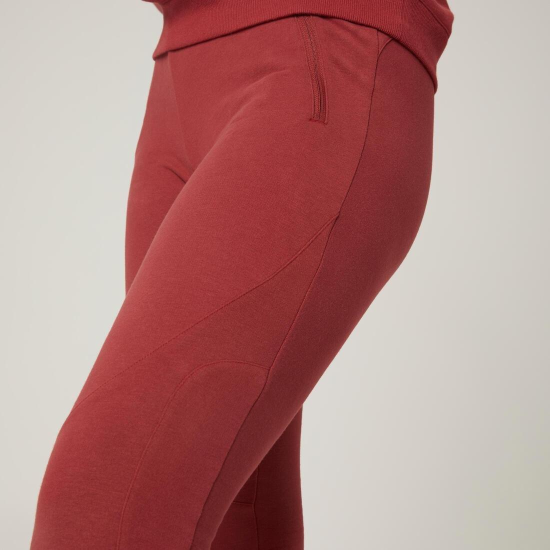 Womens Fitness Slim-Fit Jogging Bottoms 520, Burgundy, , large image number 2