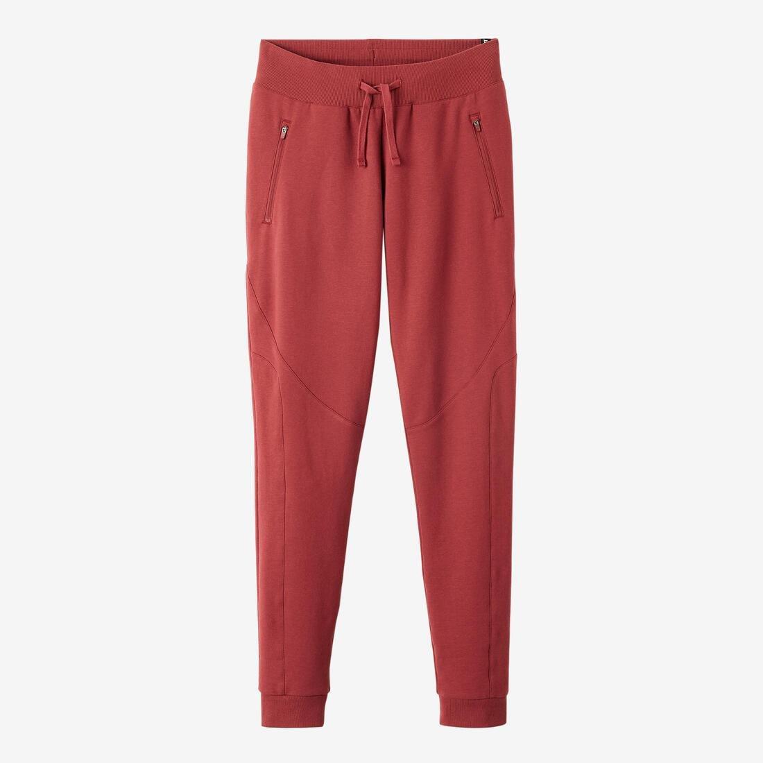 Womens Fitness Slim-Fit Jogging Bottoms 520, Burgundy, , large image number 3