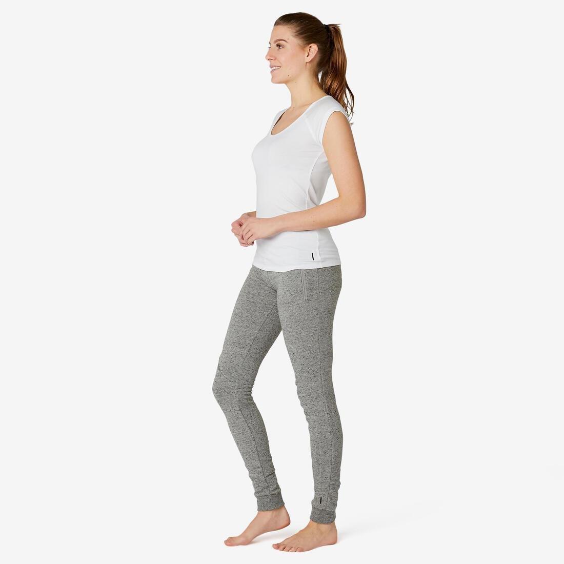 Womens Fitness Slim-Fit Jogging Bottoms 520, Burgundy, , large image number 5
