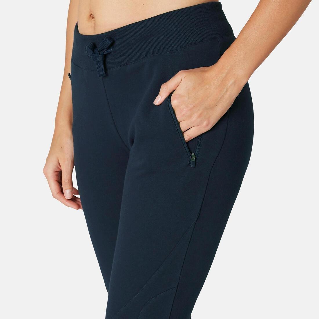 Womens Fitness Slim-Fit Jogging Bottoms 520, Burgundy, , large image number 10