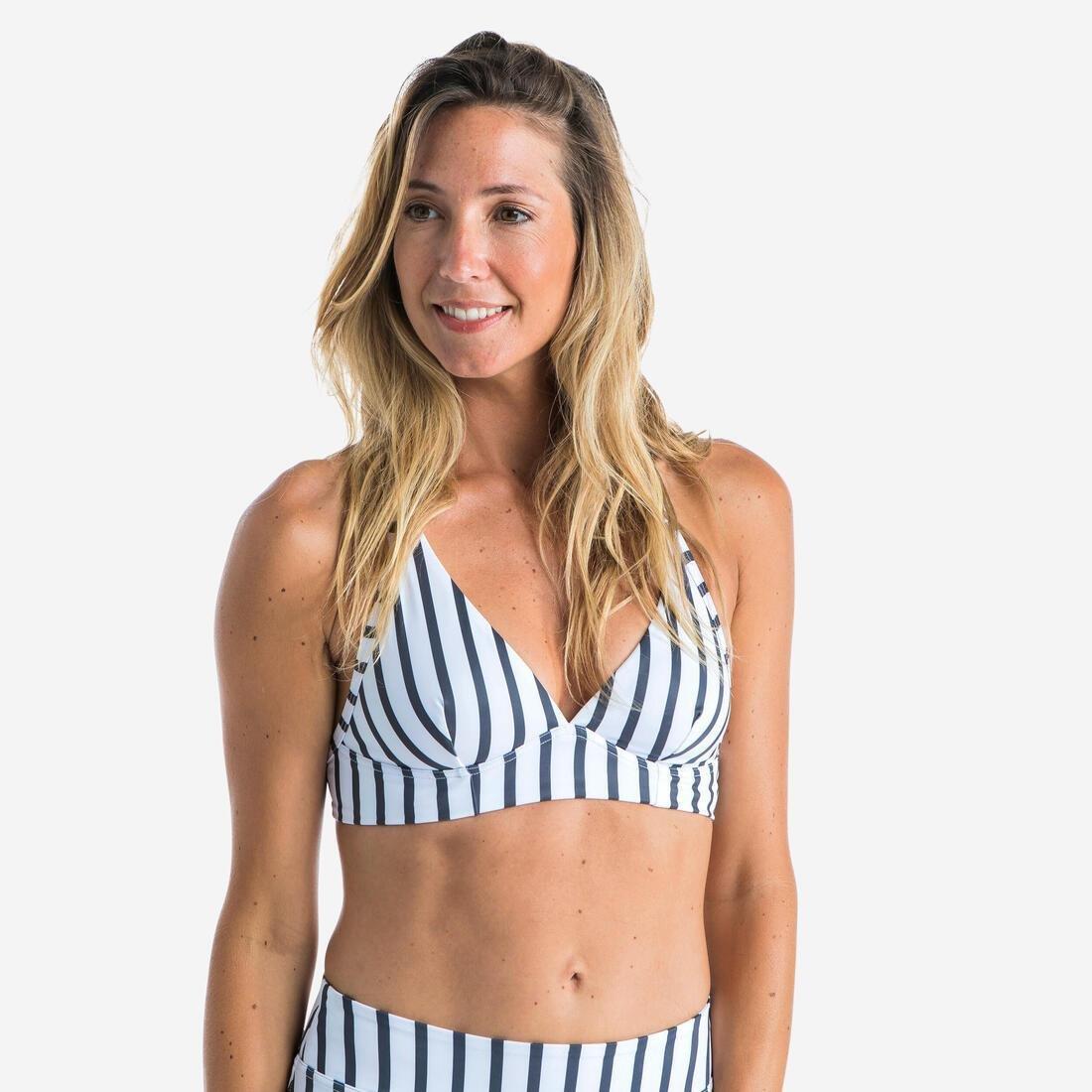 Women Surfing Swimsuit Bikini Top - With Adjustable Back Bea Koga Maldives, White, No Color, medium