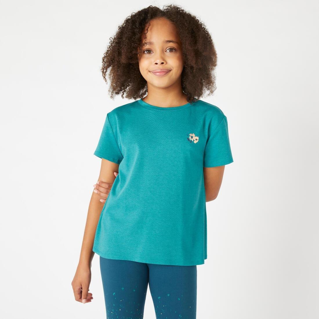 Kids Girls Cotton T-Shirt 500, Grey, , large image number 2